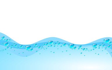 Blue water wave, vector illustration.