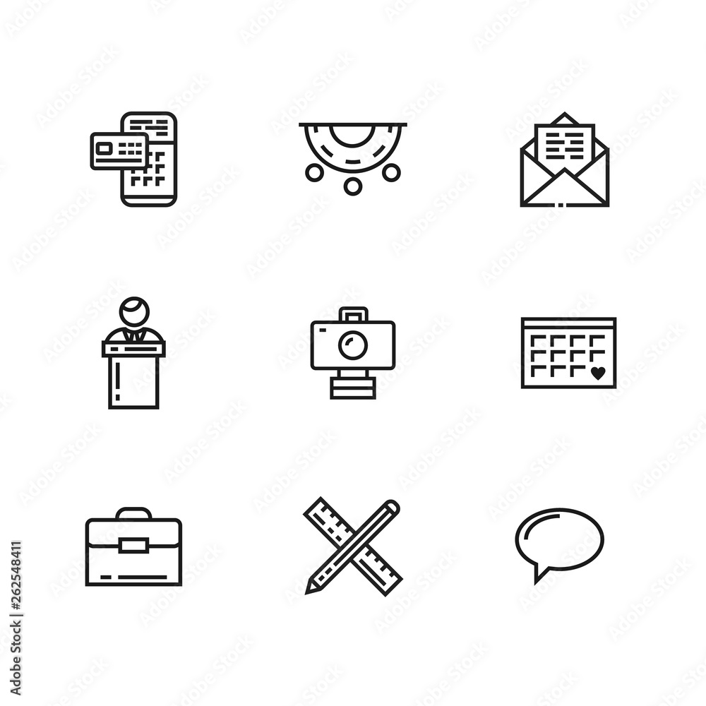 Aufkleber simple nine line icons for user interfaces and web sites. editable, eps 10, creative design