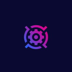 Gear and target vector logo icon