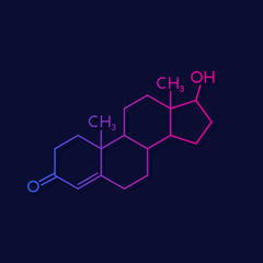 Fototapeta premium testosterone molecule, vector