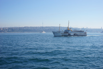 Water transport in Istanbul, March 2018. Turkey.