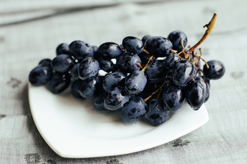 Juicy blue grapes