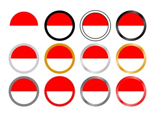 Monaco state flag in globes