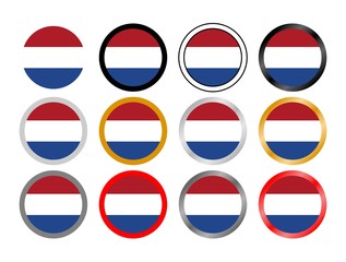 Netherlands state flag in globes