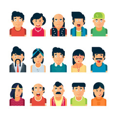 Different types of people in flat style vector