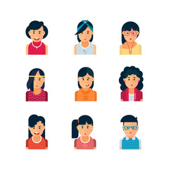Different types of people in flat style vector