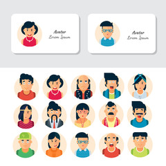 Colorful people avatars vector illustration in fllat style