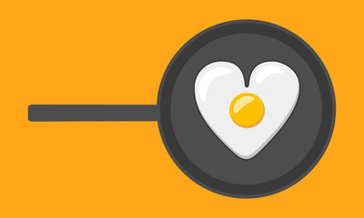 Fried eggs heart pan