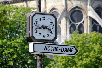 Panneau Notre Dame et horloge