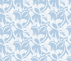 Fototapeta premium Seamless pattern with curves on blue background