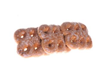 Honey gingerbreads isolated on a white background. Dietary nutrition. Close-up