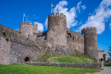 Fototapeta na wymiar View of the famous Conwy Castle