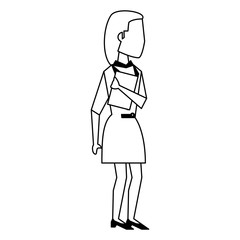 Executive businesswoman avatar in black and white