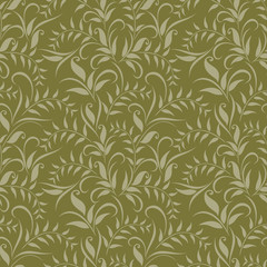 Seamless classical grassy pattern. Vector clipart for design.