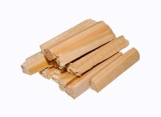 wooden block isolated on white background