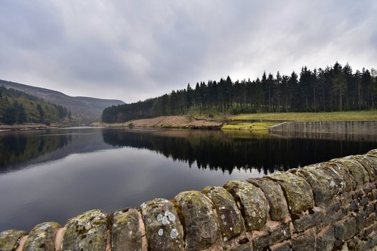 reservoir above holmfirth in the pennines yorkshire england