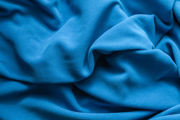 Texture of bright blue fleece