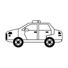 Police car vehicle isolated black and white