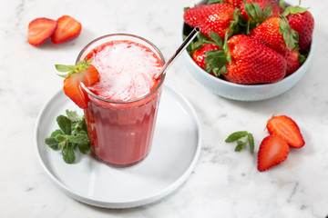 Sweet fresh strawberry smoothie