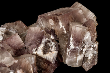 Macro stone Aragonite mineral on a black background