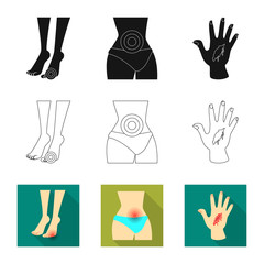 Vector illustration of hospital and rendering icon. Set of hospital and help stock vector illustration.