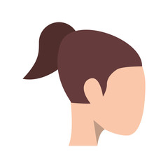 Woman head faceless sideview