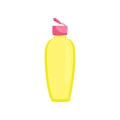Open shampoo bottle vector illustration. Shower gel, moisturizer, foam bath. Plastic bottles concept. Vector illustration can be used for topics like cosmetics, hygiene, body care