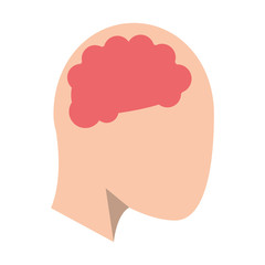 Human head with brain symbol