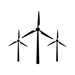 Wind turbines farm icon, sign or logo