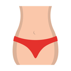 Woman body abdomen isolated