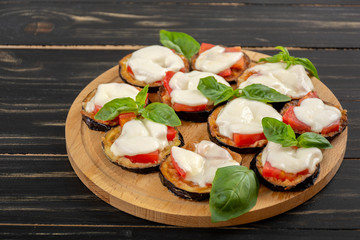 Mini eggplant pizza