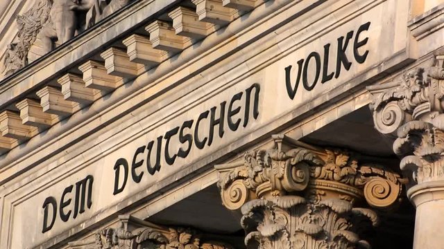 Evening autumnal video of the famous Reichstag Building, seat of the German Parliament (Bundestag) on October 28, 2015, Berlin Mitte district, Germany