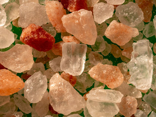 Pink Himalayan salt crystals background