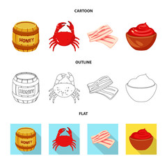 Isolated object of taste and product logo. Set of taste and cooking stock symbol for web.