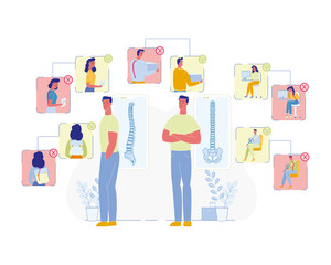 Spine Diseases Common Cause Flat Vector Concept