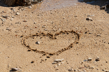 Heart shape in the sand