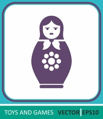 Matryoshka, Russian doll. Simple vector illustration for graphic and web design.