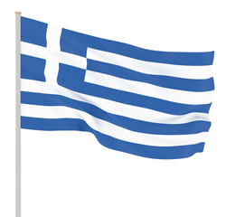 Obraz premium Greece flag. Waving flag of Greece 3d illustration. Athens - Illustration