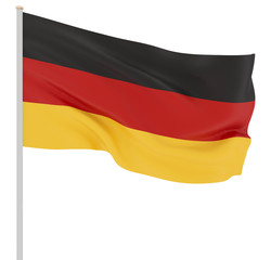 Germany flag blowing in the wind. Background texture. 3d rendering, wave. - Illustration