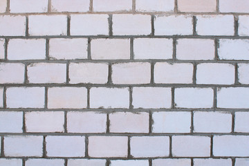 White brick wall. Close-up. Background. Texture.