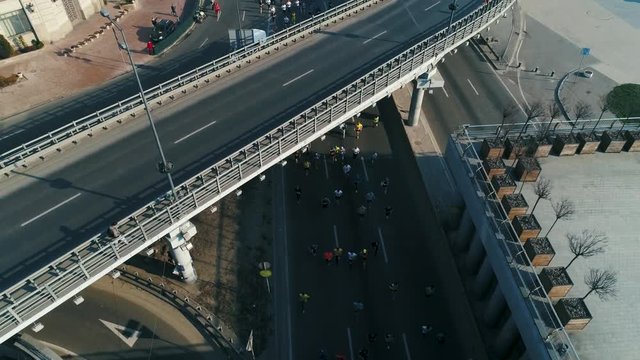 Marathon running on the street.