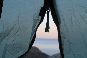 tent and sea