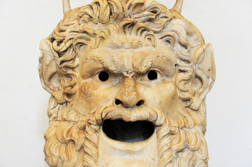 Satan head made of marble, useful for Satanic concept