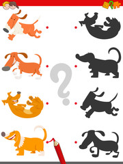 shadow game with cartoon dog characters