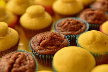 A tray full of cupcakes