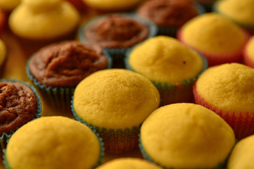 A tray full of cupcakes