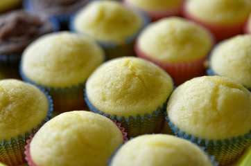 A tray full of cupcakes