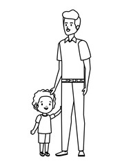 young father with son characters