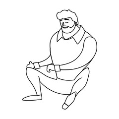 strong and bearded man seated
