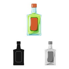 Isolated object of bottle and alcohol sign. Collection of bottle and vodka  stock vector illustration.